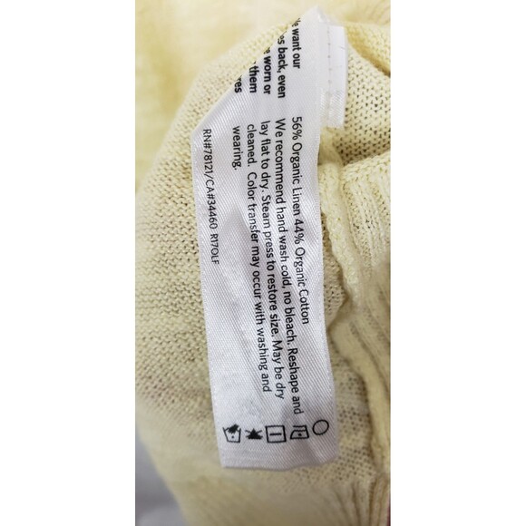 Eileen Fisher Knit Top Sweater L Organic Linen Cotton Slub Butter Yellow Casual - Picture 5 of 5